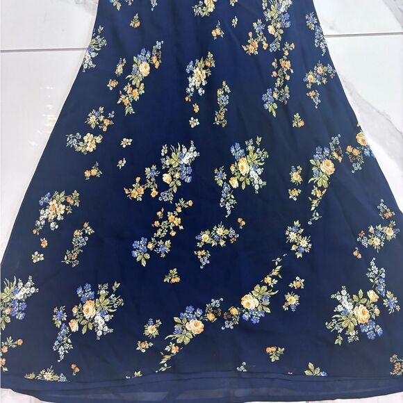 Reformation Floral Maxi Dress - Navy and Yellow - Picture 6 of 13